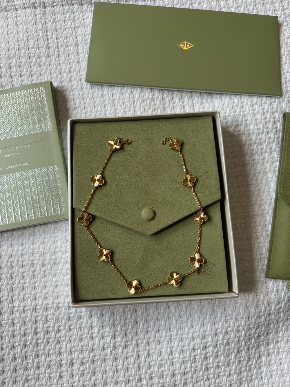 Van Cleef & Arpels Yellow Gold Guilloche Alhambra 10 Motif Necklace FULLSET 2026